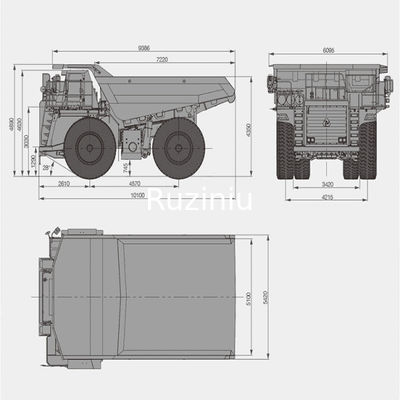 SRT95C Mining Dump Truck 783kW ความจุในการบรรทุก 95t สำหรับการขนส่งวัสดุ